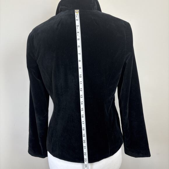 80's Black Velvet Blazer Goth Dark Academia Cos Cob S - Picture 6 of 15